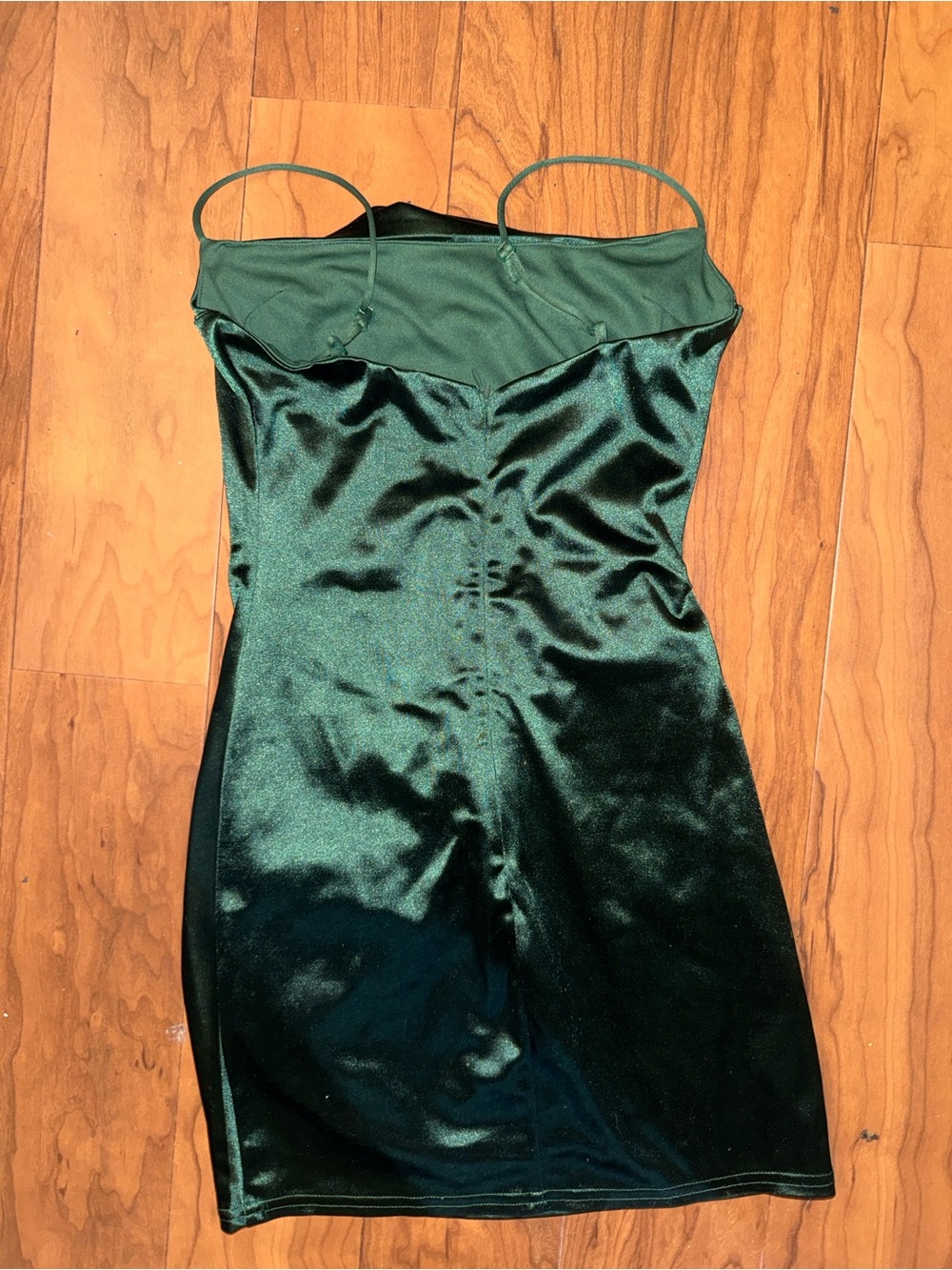 Lucky Brand Emerald Green Satin Slip Dress with Spaghetti Straps
